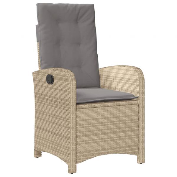 4-tlg. Garten-Essgruppe mit Kissen Beige Poly Rattan