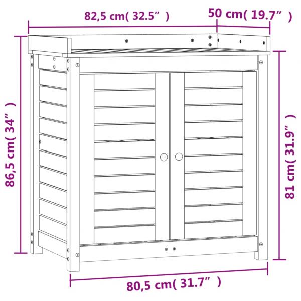 Pflanztisch mit Ablagen Weiß 82,5x50x86,5 cm Massivholz Kiefer