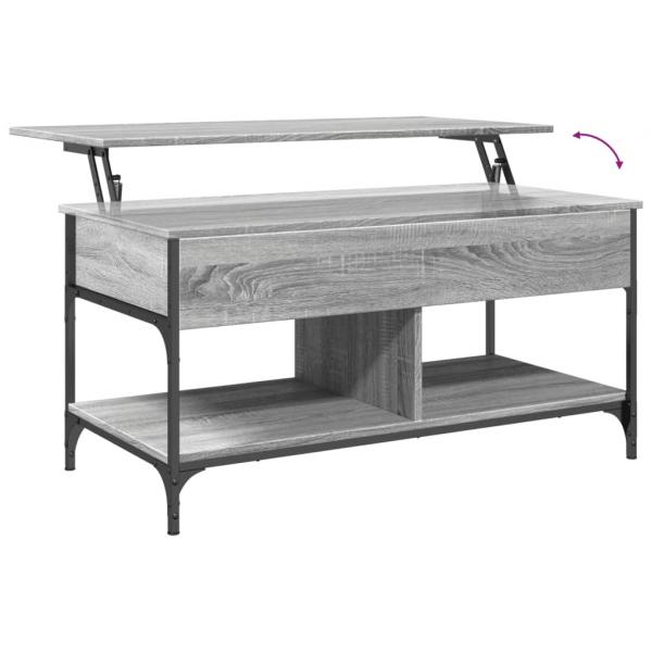 Couchtisch Grau Sonoma 100x50x50 cm Holzwerkstoff und Metall