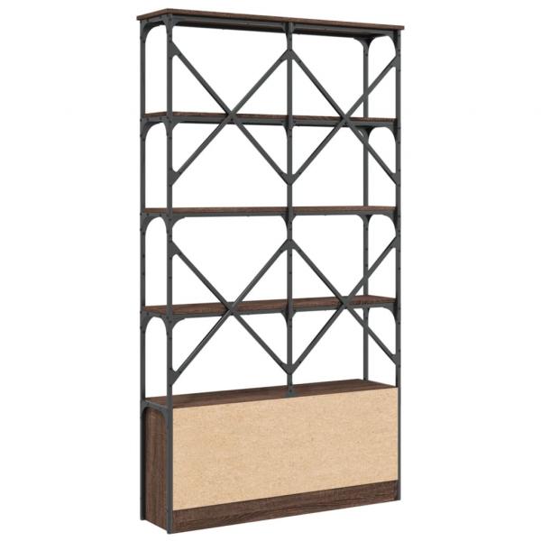 Bücherregal Braun Eiche 100x26x180 cm Holzwerkstoff und Metall