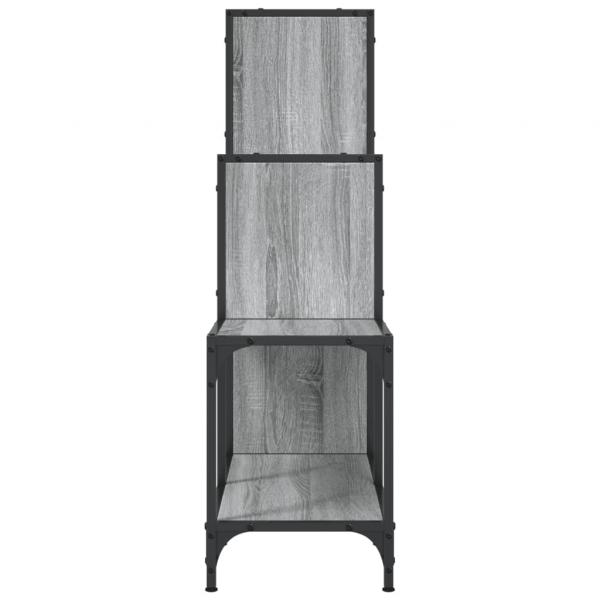 Bücherregal Grau Sonoma 92x30x102 cm Holzwerkstoff und Metall