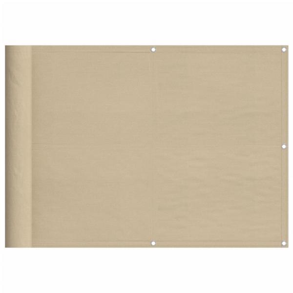 Balkon-Sichtschutz Beige 75x700 cm 100 % Polyester-Oxford