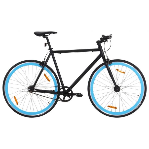 ARDEBO.de - Fahrrad mit Festem Gang Schwarz und Blau 700c 51 cm