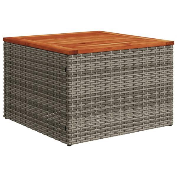 4-tlg. Garten-Sofagarnitur mit Kissen Grau Poly Rattan