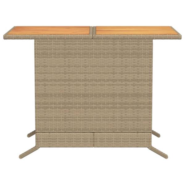 3-tlg. Bistro-Set mit Kissen Beige Poly Rattan