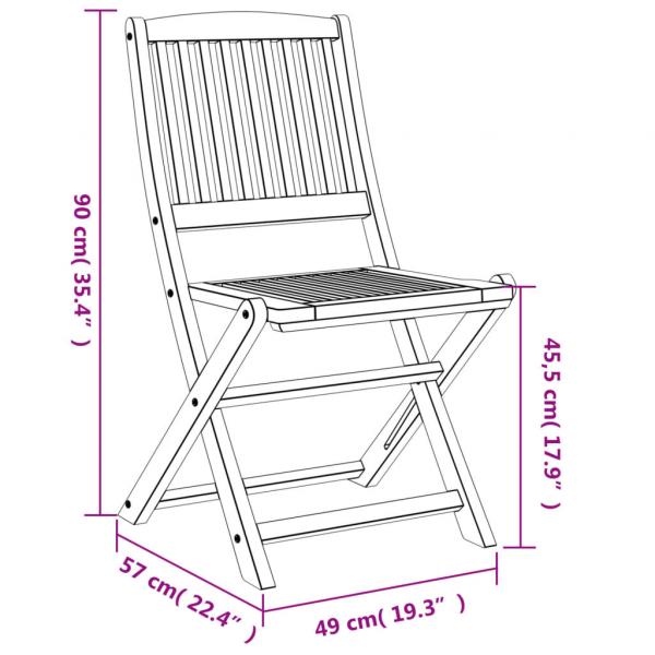 Gartenstühle 4 Stk. Klappbar 57x49x90 cm Massivholz Akazie