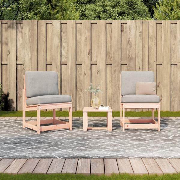 3-tlg. Garten-Lounge-Set Massivholz Douglasie