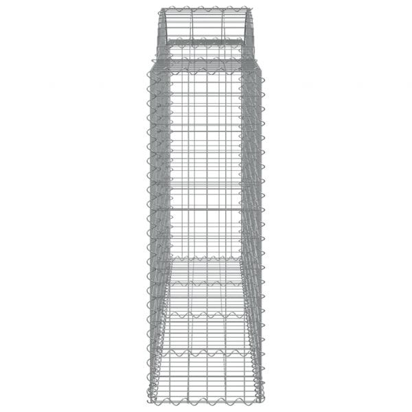 Gabionen mit Hochbogen 30Stk. 200x50x120/140cm Verzinktes Eisen