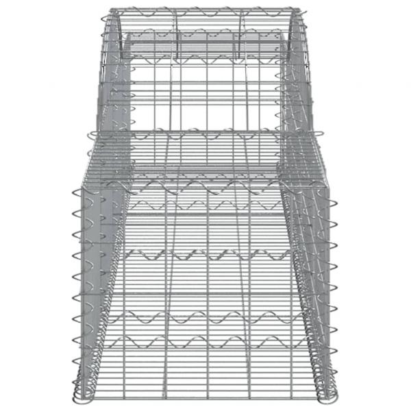 Gabionen mit Hochbogen 20 Stk. 300x50x40/60 cm Verzinktes Eisen