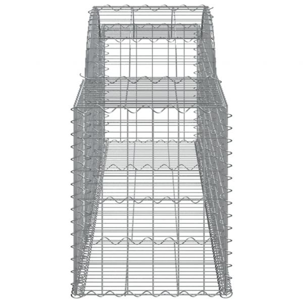 Gabionen mit Hochbogen 25 Stk. 300x50x60/80 cm Verzinktes Eisen