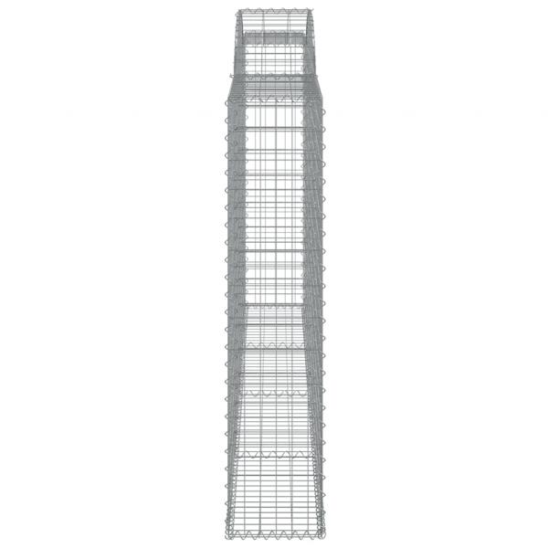 Gabionen mit Hochbogen 7 Stk. 300x30x140/160cm Verzinktes Eisen