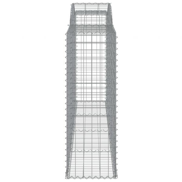 Gabionen mit Hochbogen 15 Stk 300x50x140/160cm Verzinktes Eisen