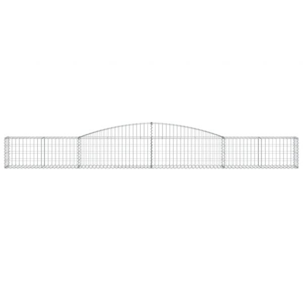 Gabionen mit Hochbogen 6 Stk. 400x30x40/60 cm Verzinktes Eisen