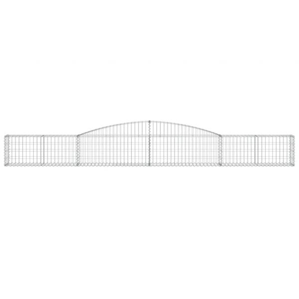 Gabionen mit Hochbogen 8 Stk. 400x30x40/60 cm Verzinktes Eisen