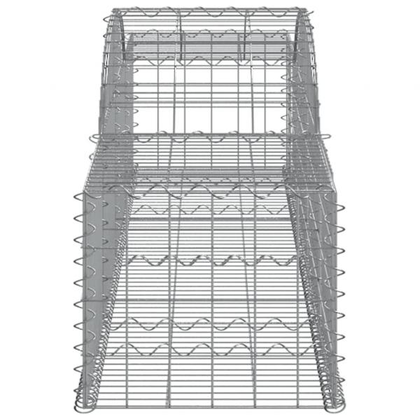 Gabionen mit Hochbogen 15 Stk. 300x50x40/60 cm Verzinktes Eisen