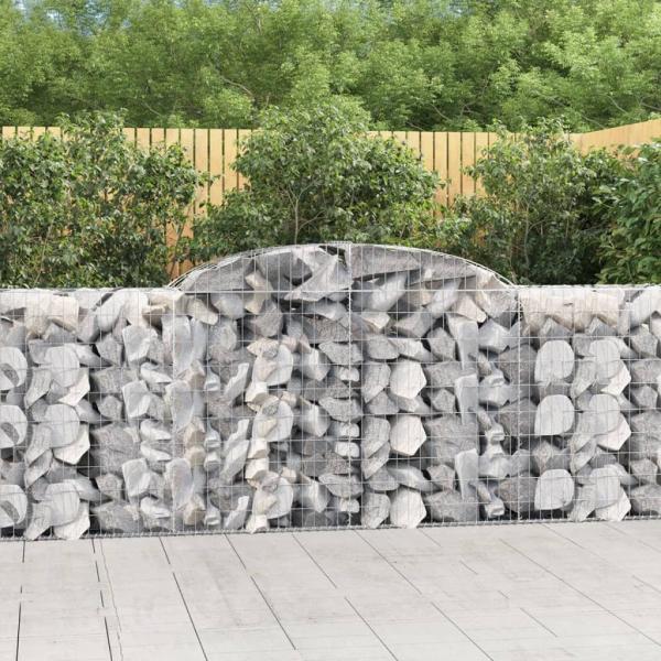 ARDEBO.de - Gabionen mit Hochbogen 30 Stk 300x50x100/120cm Verzinktes Eisen