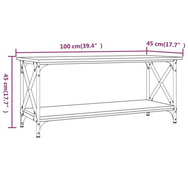 Couchtisch Schwarz 100x45x45 cm Holzwerkstoff und Eisen