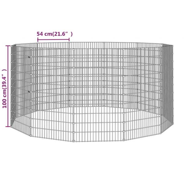 Freilaufgehege 12-teilig 54x100 cm Verzinktes Eisen