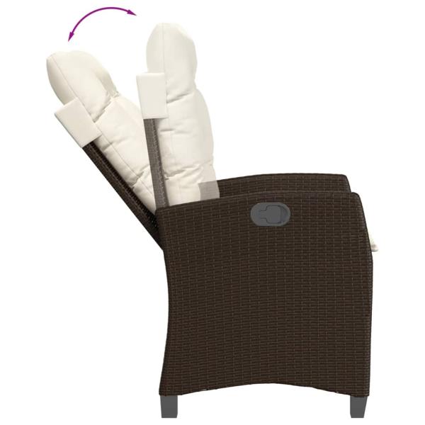 9-tlg. Garten-Essgruppe mit Kissen Braun Poly Rattan