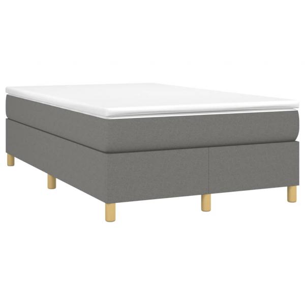 Boxspringbett mit Matratze Dunkelgrau 120x190 cm Stoff