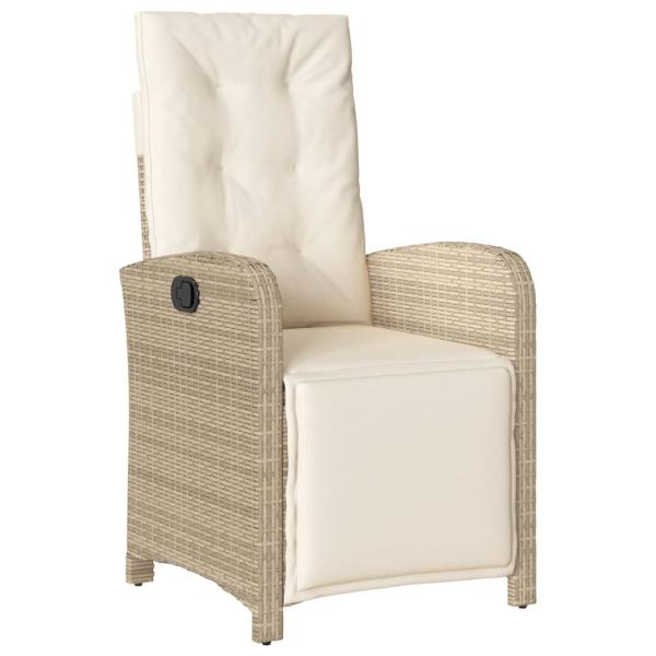 7-tlg. Garten-Essgruppe mit Kissen Beige Poly Rattan