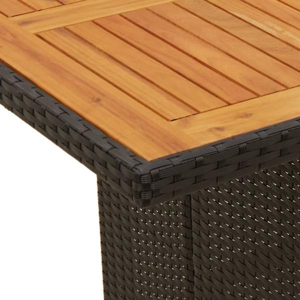 9-tlg. Garten-Essgruppe mit Kissen Schwarz Poly Rattan