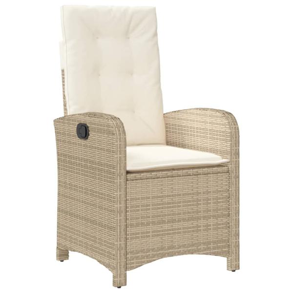 9-tlg. Garten-Essgruppe mit Kissen Beige Poly Rattan