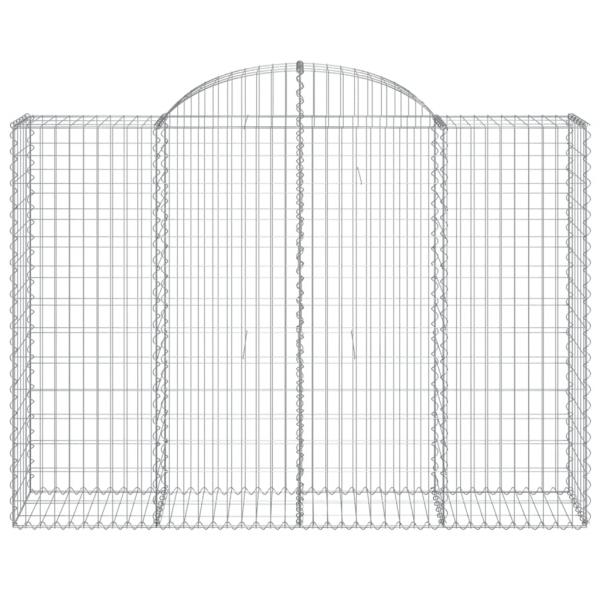 Gabionen mit Hochbogen 14Stk. 200x50x140/160cm Verzinktes Eisen