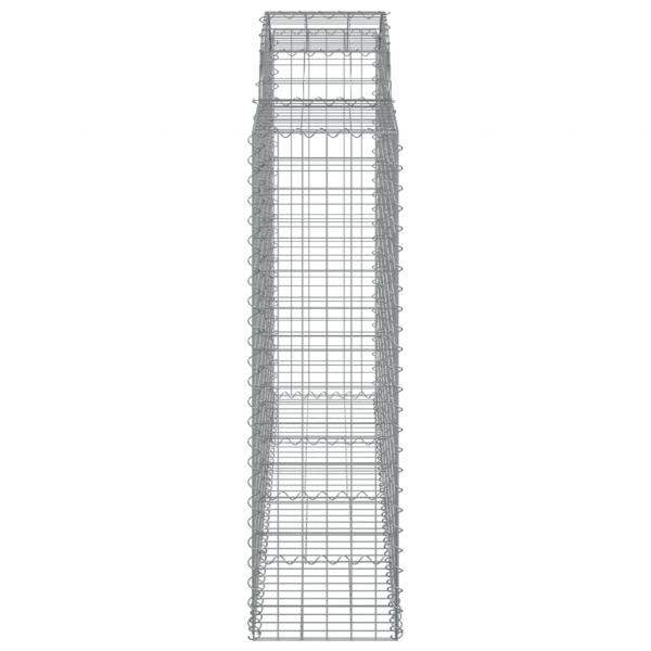 Gabionen mit Hochbogen 18Stk. 200x50x140/160cm Verzinktes Eisen