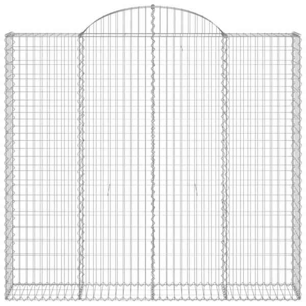 Gabionen mit Hochbogen 8 Stk. 200x50x180/200cm Verzinktes Eisen