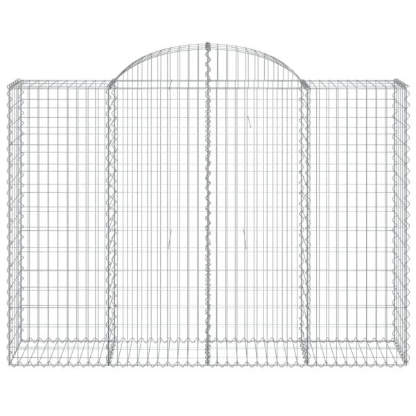 Gabionen mit Hochbogen 15Stk. 200x50x140/160cm Verzinktes Eisen