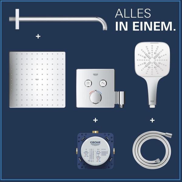 GROHE Precision Smartcontrol Duschsystem, Quickfix, Unterputz, mit Vitalio Rain Mono 310 Cube, chrom (34876000)