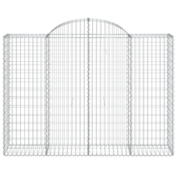 Gabionen mit Hochbogen 11Stk. 200x50x140/160cm Verzinktes Eisen