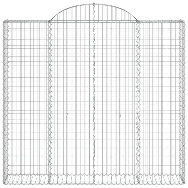 Gabionen mit Hochbogen 12Stk. 200x50x180/200cm Verzinktes Eisen