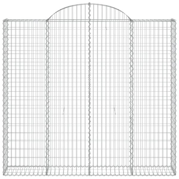 Gabionen mit Hochbogen 7 Stk. 200x50x180/200cm Verzinktes Eisen