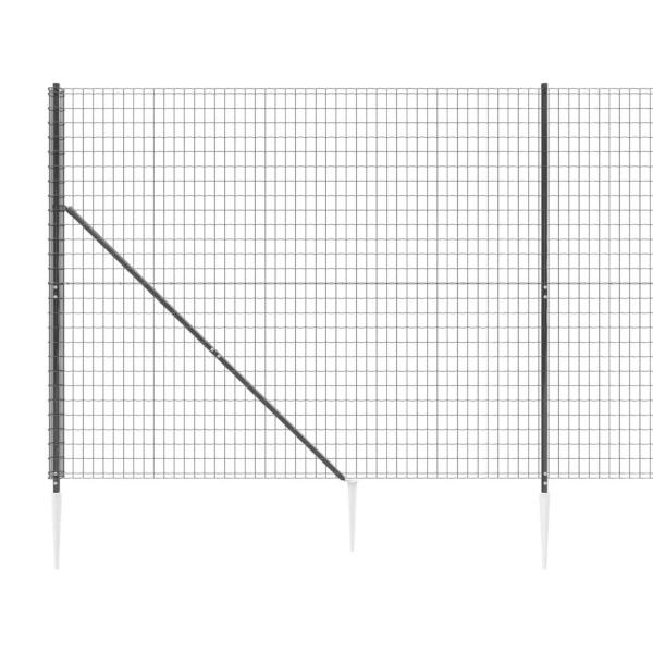 Maschendrahtzaun mit Bodenhülsen Anthrazit 2,2x10 m