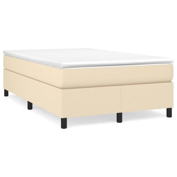 ARDEBO.de - Boxspringbett mit Matratze Creme 120x190 cm Stoff