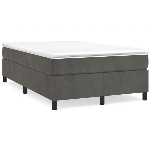 ARDEBO.de - Boxspringbett mit Matratze Dunkelgrau 120x190 cm Samt