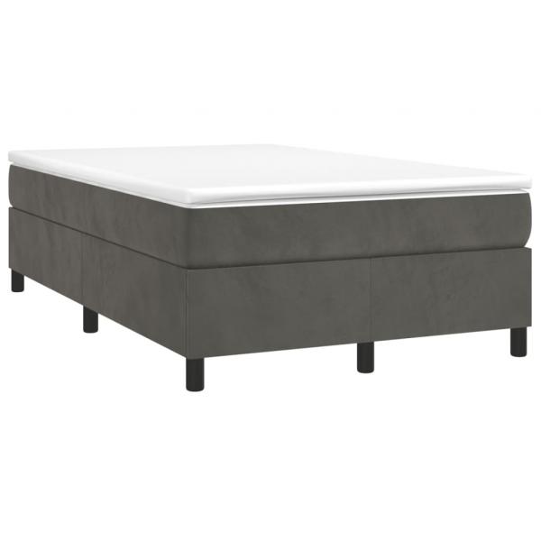 Boxspringbett mit Matratze Dunkelgrau 120x190 cm Samt