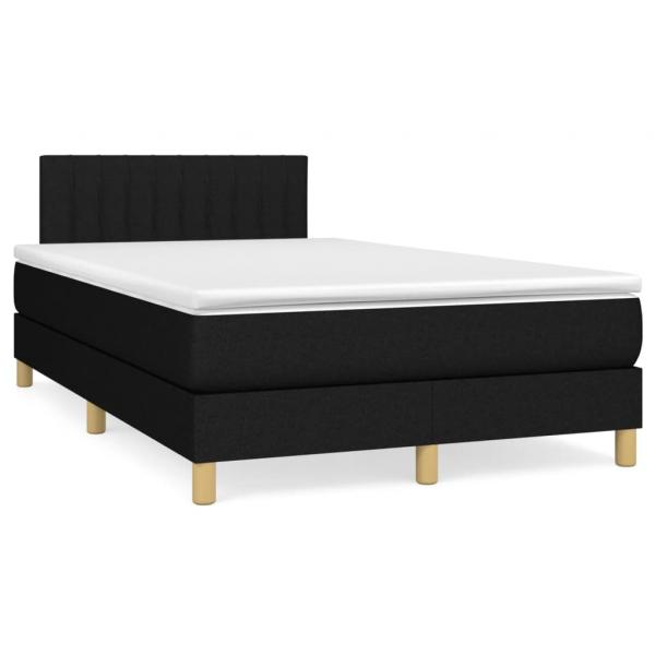 ARDEBO.de - Boxspringbett mit Matratze & LED Schwarz 120x190 cm Stoff