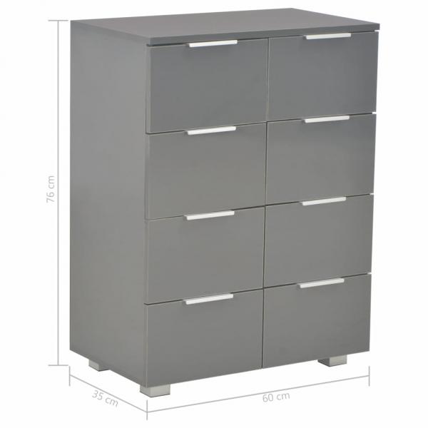 Sideboard Hochglanz-Grau 60x35x80 cm Holzwerkstoff