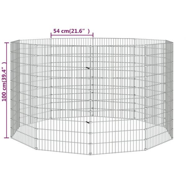 Freilaufgehege 10-teilig 54x100 cm Verzinktes Eisen