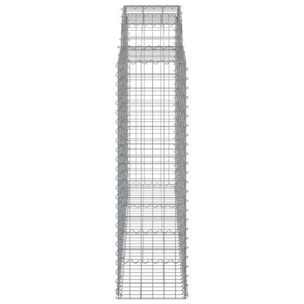 Gabionen mit Hochbogen 12Stk. 200x50x140/160cm Verzinktes Eisen