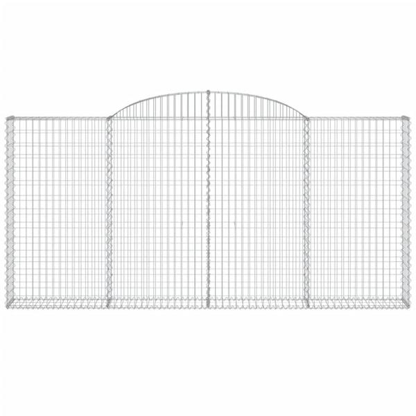 Gabionen mit Hochbogen 10 Stk 300x30x140/160cm Verzinktes Eisen