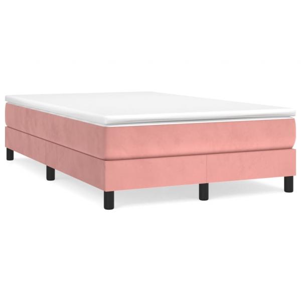 ARDEBO.de - Boxspringbett mit Matratze Rosa 120x190 cm Samt