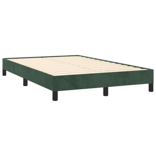 Boxspringbett mit Matratze Dunkelgrün 120x190 cm Samt