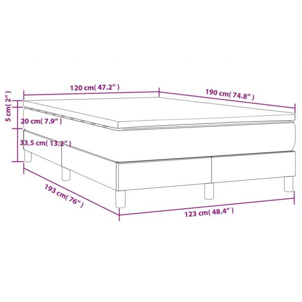 Boxspringbett mit Matratze Schwarz 120x190 cm Samt