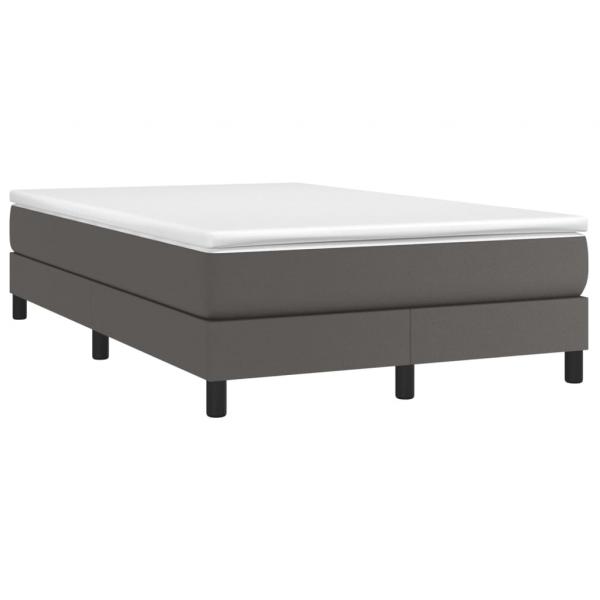 Boxspringbett mit Matratze Grau 120x190 cm Kunstleder