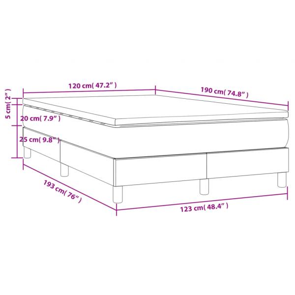 Boxspringbett mit Matratze Grau 120x190 cm Kunstleder