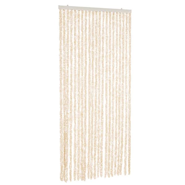 Fliegenvorhang Beige und Weiß 56x185 cm Chenille